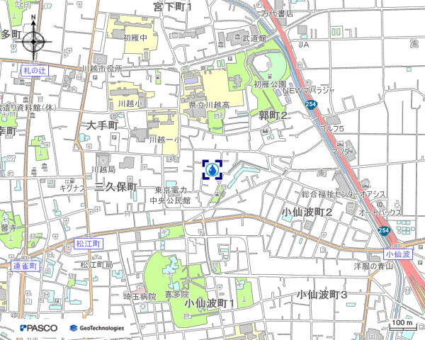 イラスト:川越市上下水道局の地図