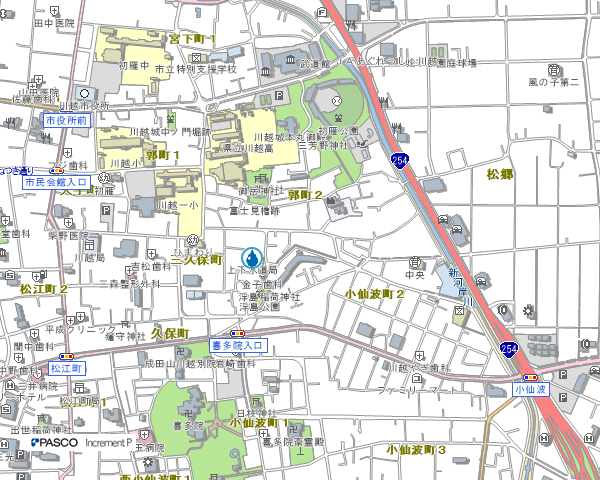イラスト：川越市上下水道局の地図