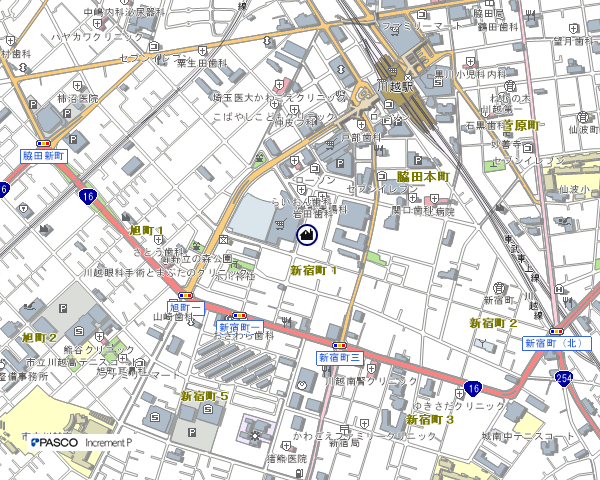 イラスト：川越駅西口まちづくり推進室の地図