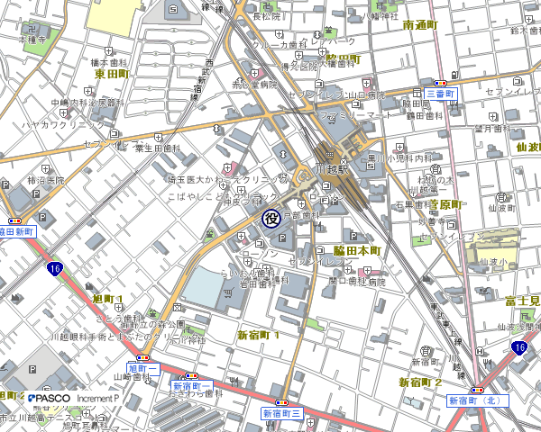 イラスト：川越駅西口連絡所の地図