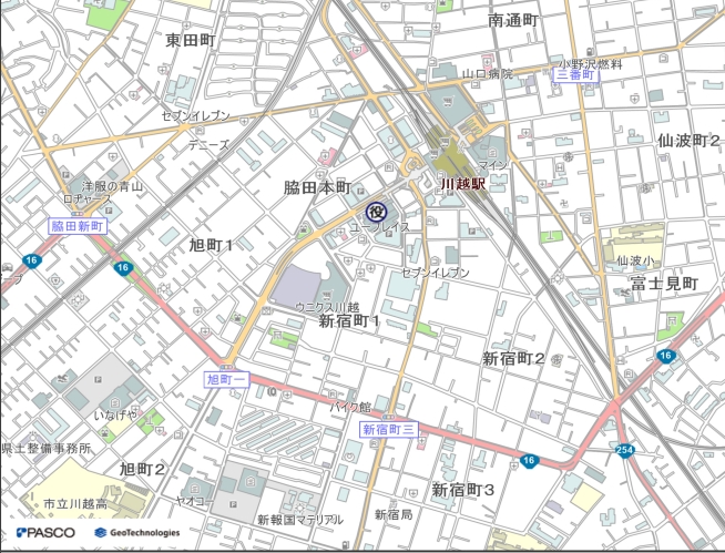 イラスト：川越駅西口連絡所の地図