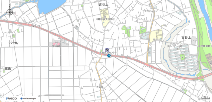イラスト:古谷市民センターの地図