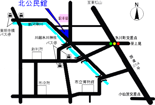 地図：北公民館周辺