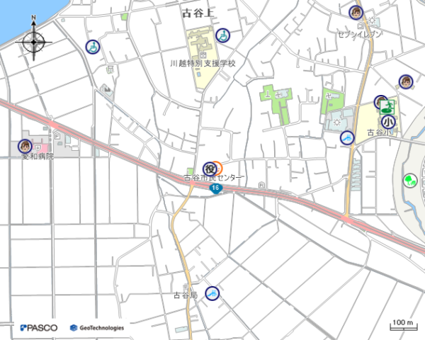古谷公民館の地図
