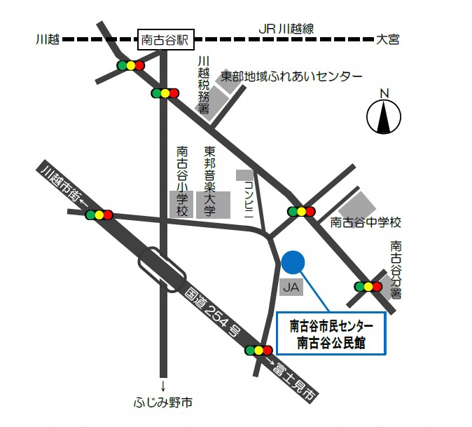 地図：南古谷公民館周辺