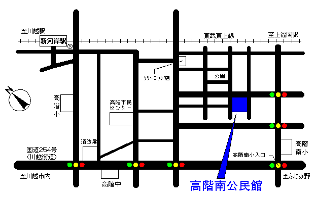 地図：高階南公民館周辺