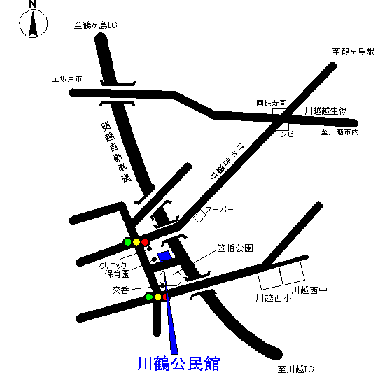 地図：川鶴公民館周辺