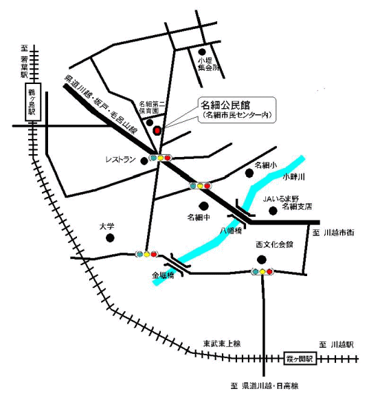地図：名細公民館周辺