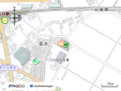 地図：川越市東部地域ふれあいセンター