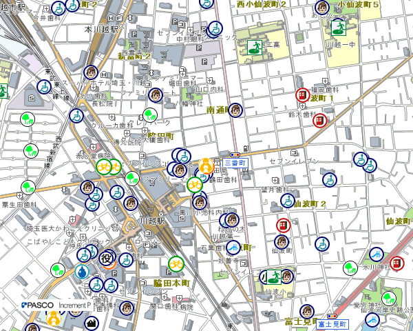 地図：川越駅東口児童館