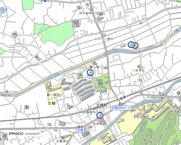 イラスト：川越市職業センターの地図