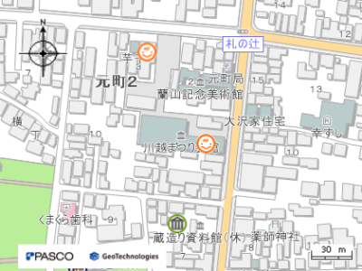 イラスト：川越まつり会館の地図