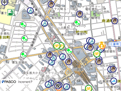 地図：川越駅西口第三自転車駐車場