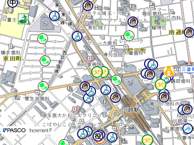 地図：川越駅西口第一自転車駐車場