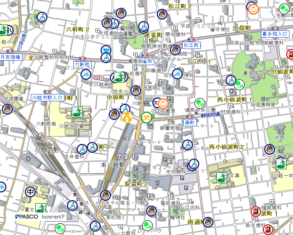 地図：本川越駅前自転車駐車場