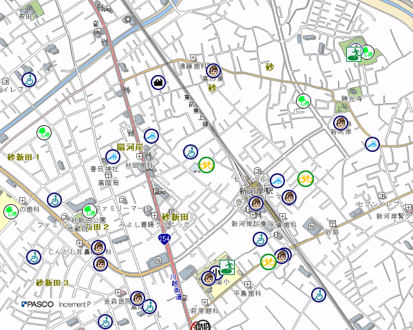 地図：新河岸駅第二自転車置場