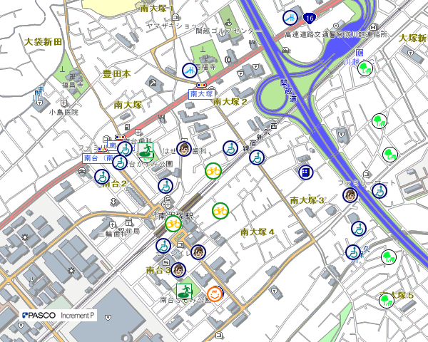 地図：南大塚駅北口自転車置場