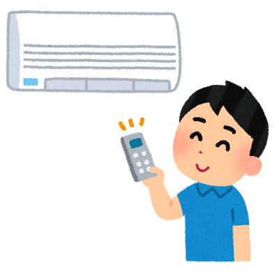 イラスト：エアコンの温度を下げる