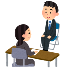 イラスト：就活生が面接をしている様子