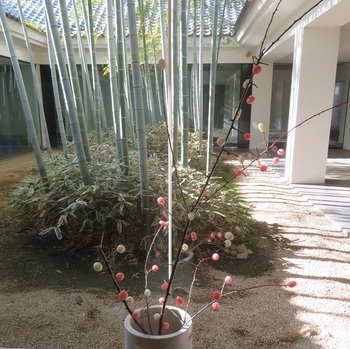 博物館に飾られたまゆ玉飾りの写真(2枚目)