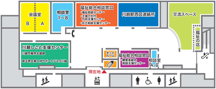 福祉相談窓口案内図（川越市民サービスステーション内）