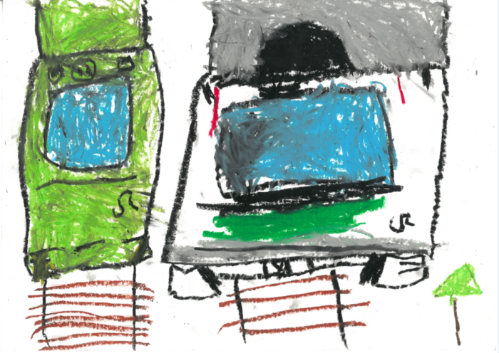 写真:最優秀賞 『今の川越線と昔の川越線』の絵