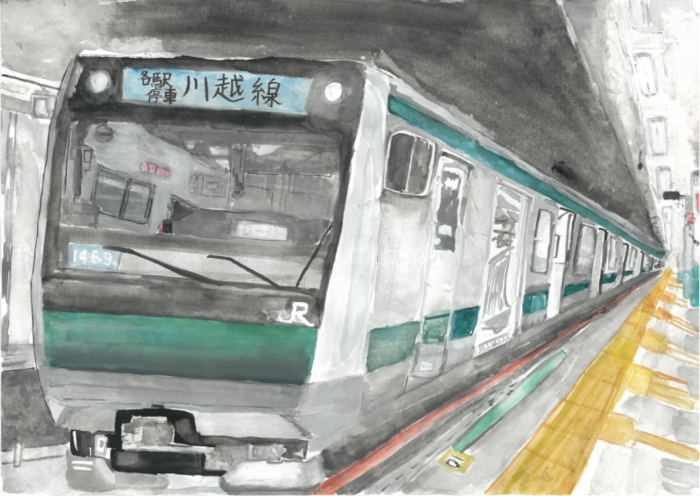 写真:最優秀賞 『いつもありがとう川越線』の絵