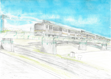 写真:優秀賞 『今を駆ける川越線』の絵