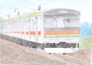写真:優秀賞 『思い出の川越線』の絵
