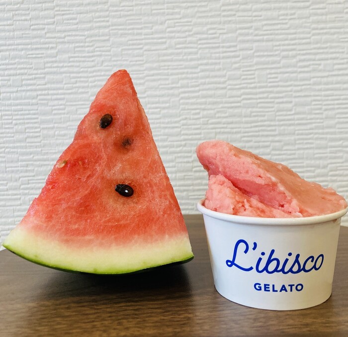 写真：期間限定のスイカジェラート