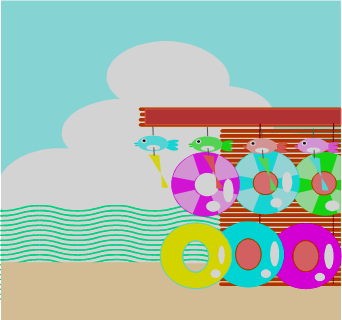 海の家のイラスト