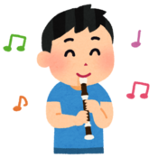 リコーダーを演奏するイラスト