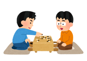 囲碁を楽しむイラスト
