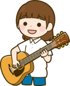 ギター(女性)のイラスト