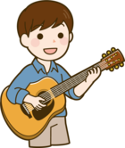 ギター(男性)のイラスト