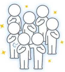 寄り添い安心を表現するイラスト