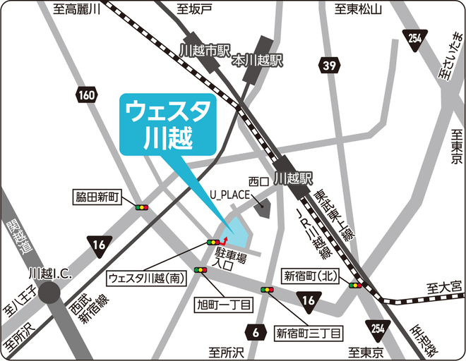 ウェスタ川越の地図