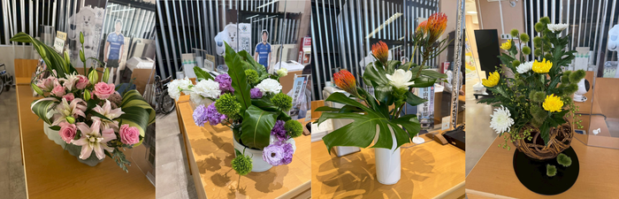 写真：生け花展示の様子