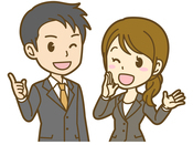 スーツを着た男女のイラスト