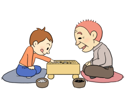 囲碁をする人のイラスト