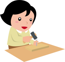イラスト：木工する女の子