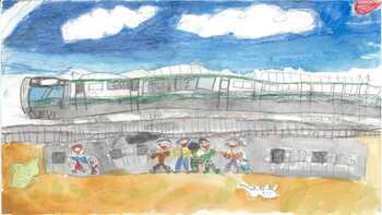 写真：優秀賞　『たのしい電車』の絵