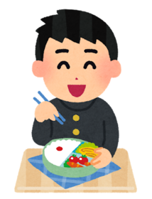 お弁当を食べるイラスト