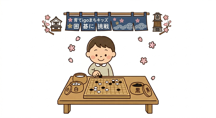 体験講座育て！igoまちキッズ～囲碁に挑戦～のイラスト