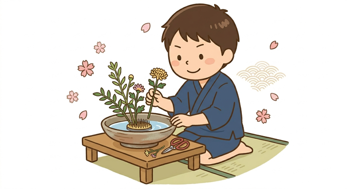 体験講座はじめてのいけばなのイラスト