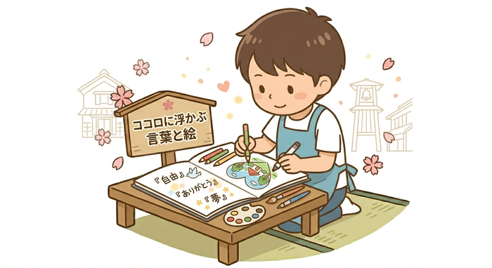 体験講座ココロに浮かぶ「言葉」と「絵」のイラスト