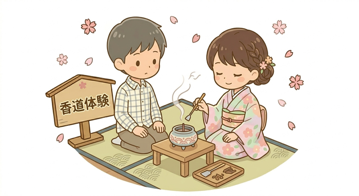 香道体験講座のイラスト