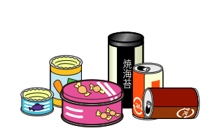 いろいろなスチール缶のイラスト