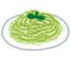 イラスト　バジル風味のソースパスタ