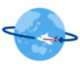 イラスト：地球の周りを回る飛行機